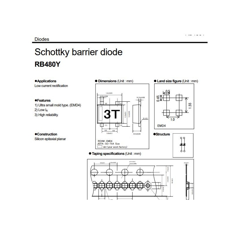 Schottky Barrier diode RB480Y-W
