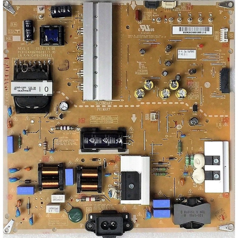 LG 55UF770V  EAY64249801 LG Power Supply, EAX66796201(1.9), LGP55-16UL6