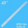 49 ", 9 lámparas, 956mm, para ZK49D09-ZC22AG-02 9S1P 12-K49EM-4X9-956X18-170812 303ZK490033 49CE1831D2